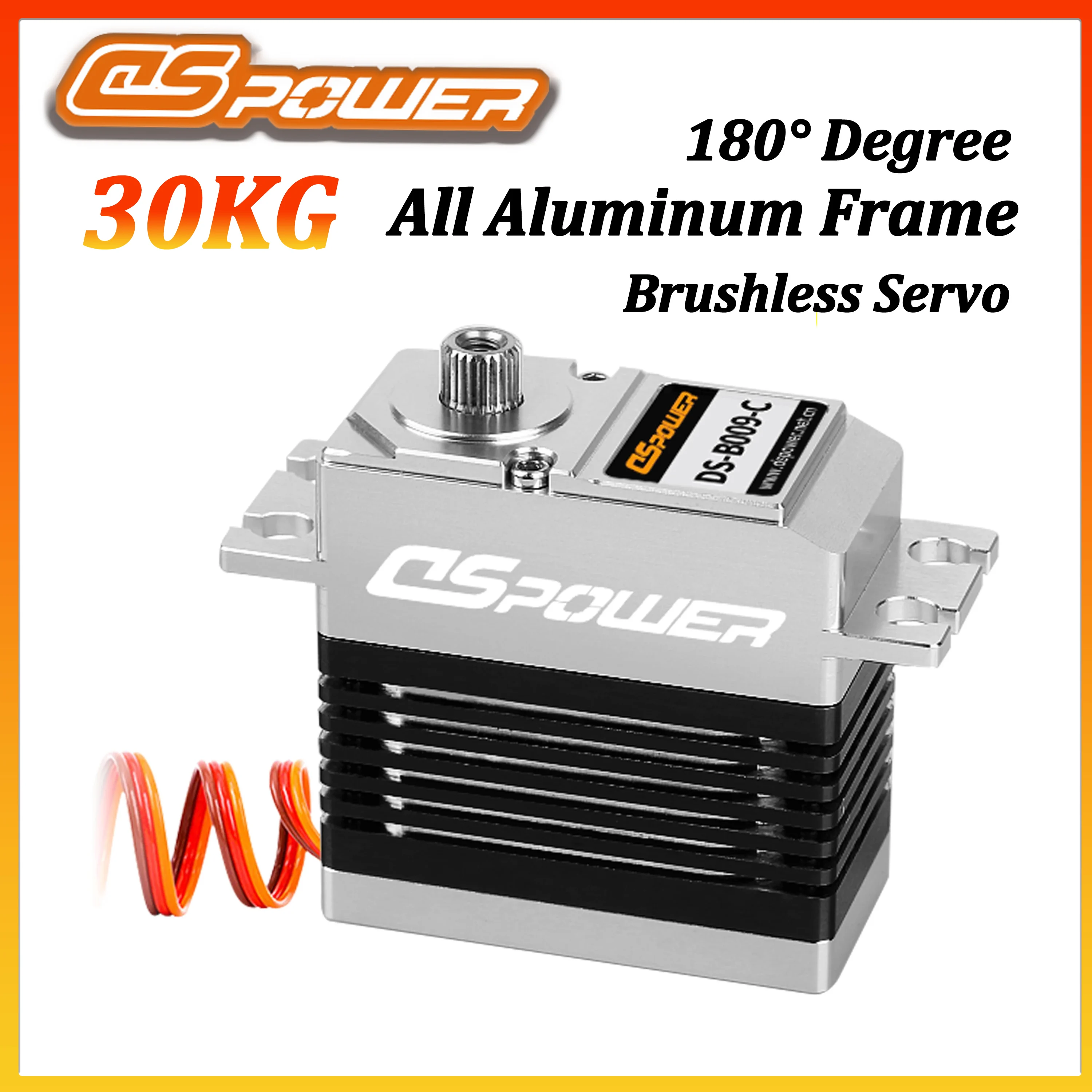 DSPOWER 30KG Waterproof All Aluminum Servo 180° Metal Gear Brushless for 1/8 RC Car Drift Truck Robot Arm Model Parts Toylinx