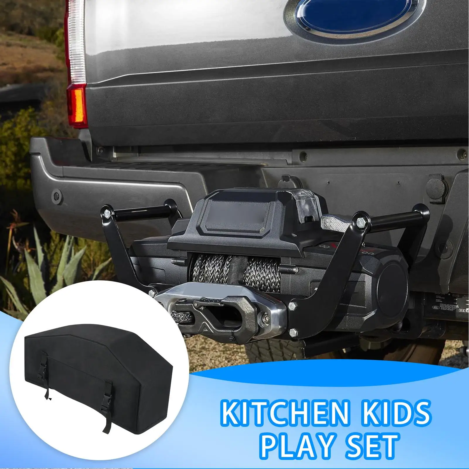 Winch Cover UV Protection Adjustable Straps Oxford Waterproof Dust Cover For Snow Automobile Automotive Car Outdoor Marine