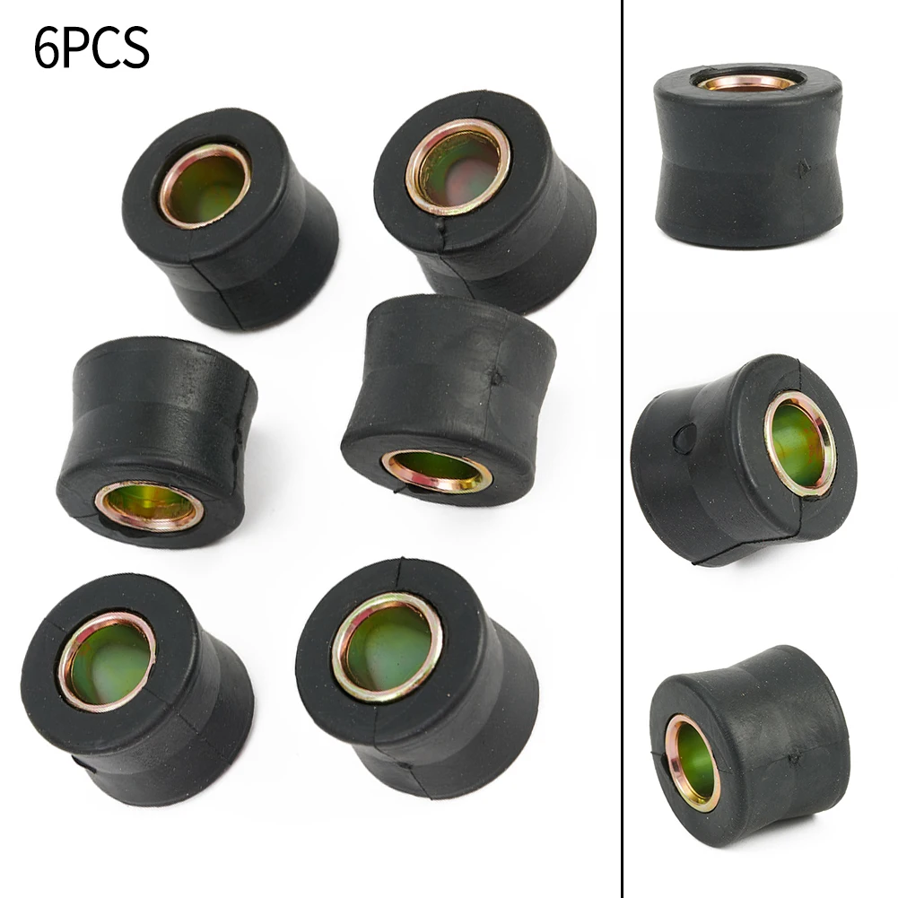 6x Buchse Stoßdämpfer hintere Gummiring buchse Zubehör schwarz Motorrad Universal Stoßdämpfer Puffer hülse