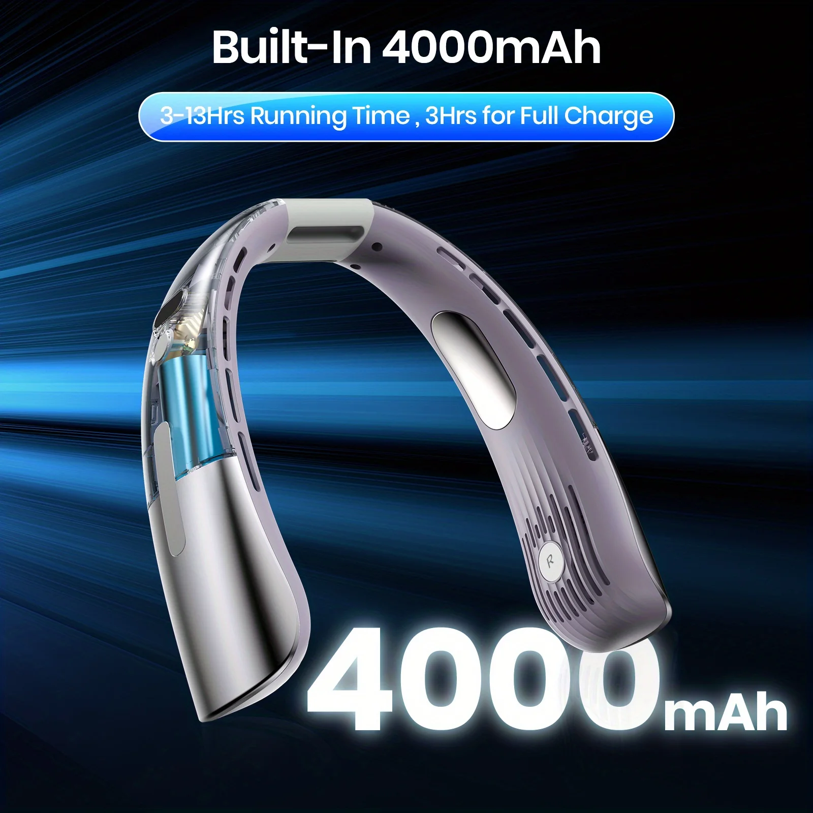 Hanging Neck Small Fan, Portable Mini Lazy Person Hanging Neck USB Mute Cute Carry-on Small Mini Student Children Kitchen Net Ce