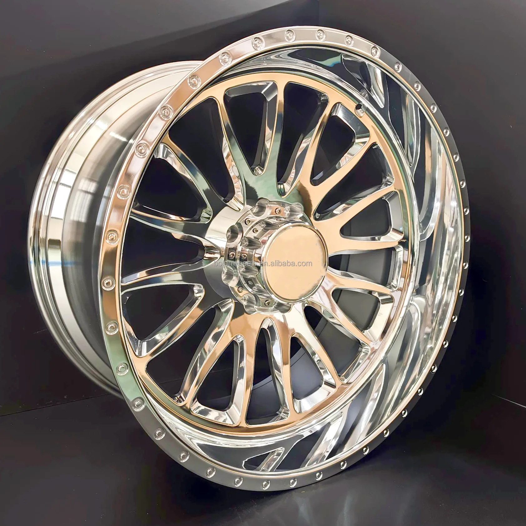 Полированные диски ForPolished Deep Dish 24*12 24x14 8x170 8x180 6x5.5 8*6.5 GED для внедорожных пикапов, диски GED для F150, Silverado, Chevy
