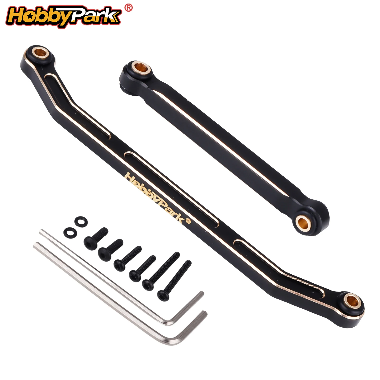 HobbyPark Upgrade Heavy Duty 12.5g Brass Steering Linkage Rod Links Set for Redcat Ascent-18 1/18 RC Crawler Black Coating