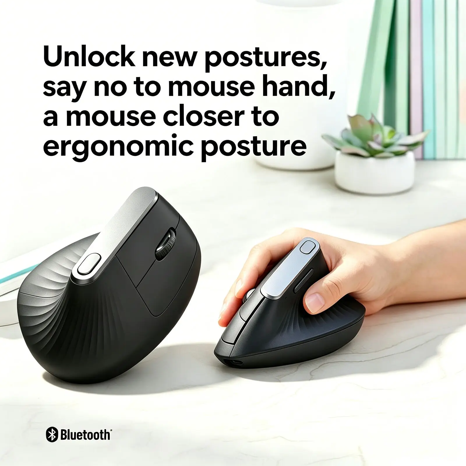 

Ergonomic Vertical Mouse 2.4G & Bluetooth Dual Mode Wireless Silent Rechargeable Anti-Fatigue Office Gaming Mice for PC Laptop
