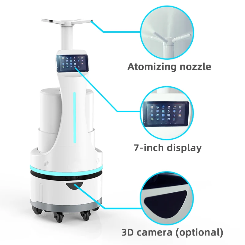 Reeman Hotel & Restaurant Autonomous Equipments Robot Human Disinfectant-Fogging-Machine Automation Spray Sterilizing Robot
