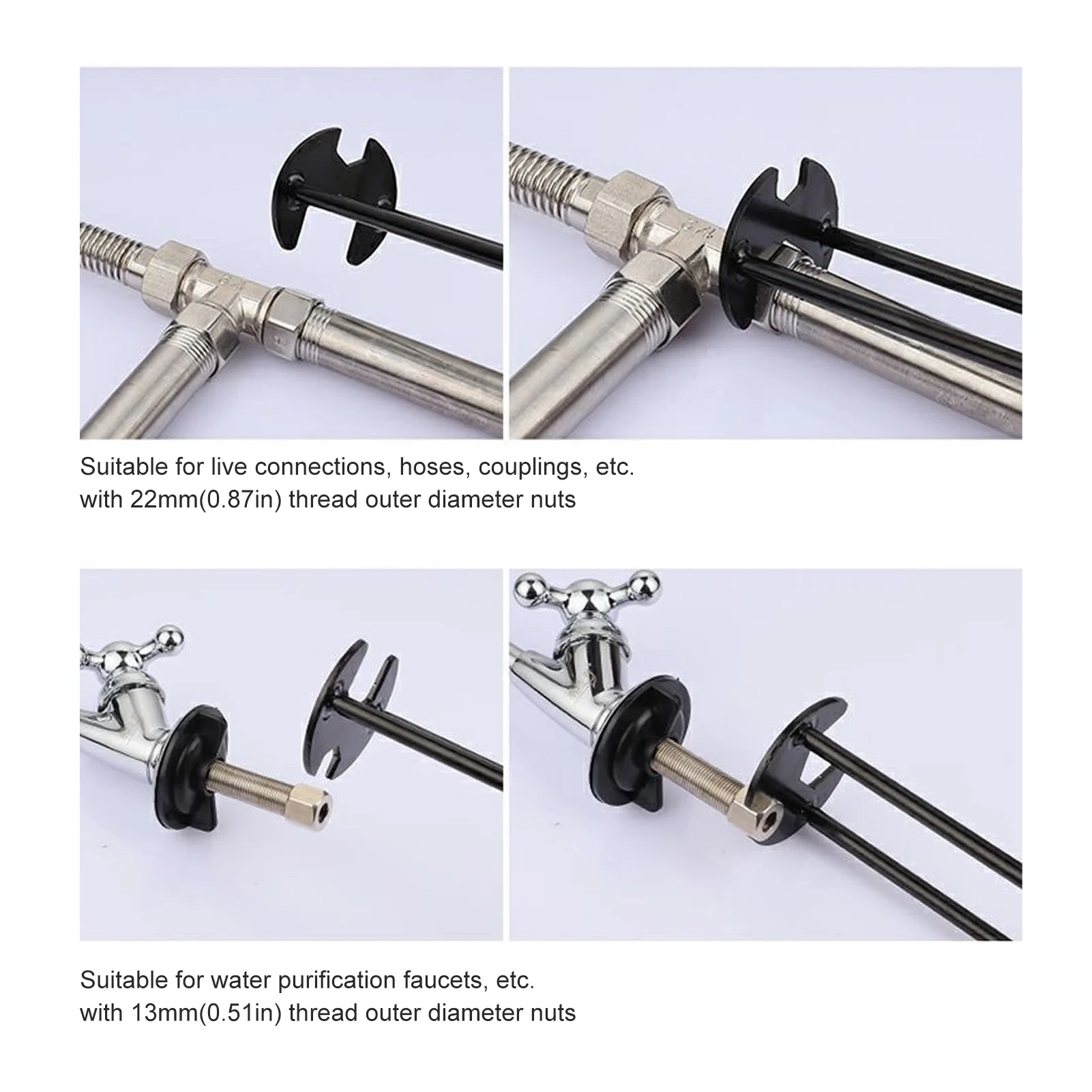 Black Multifunctional Sink Wrench Carbon Steel Robust Faucet Hose Spanner For Bathroom Home Large Size