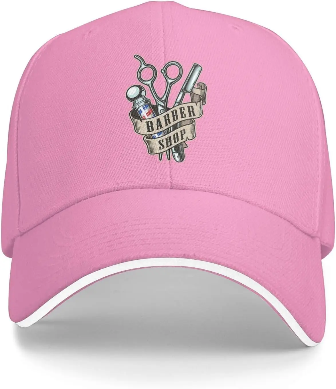 Barber Shop Tools Scissors Razor Graphic Baseball Cap Polyester Casual Adjustable Snapback Hat