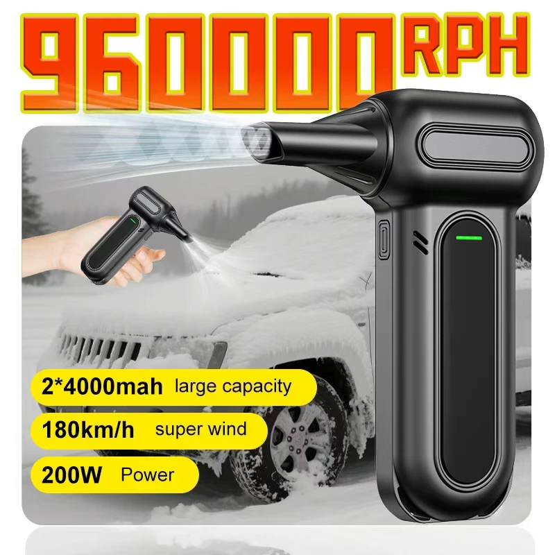

960000RPH воздуходувка электрическая воздушная тряпка супермощный перезаряжаемый 3-ступенчатый бесщеточный двигатель для автомобиля/компьютера/дома/наружного/выдувной пыли