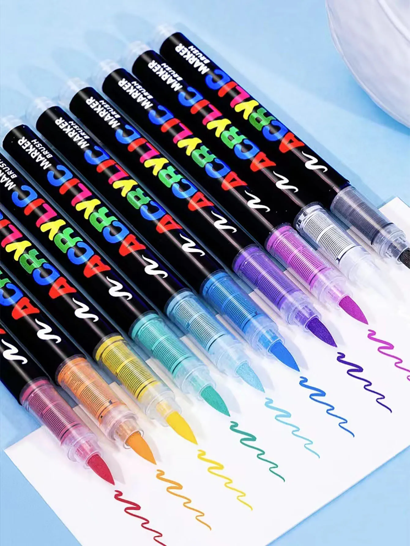 1 Piece of Direct Liquid Soft-Tip Acrylic Marker Pen, Available in 288/240/168/120/100/72/60/48/36/24/12 Colors, Student-Specific, Non-Transparent, Layerable Watercolor Pens, High-Quality Art Student DIY Colored Drawing Pens