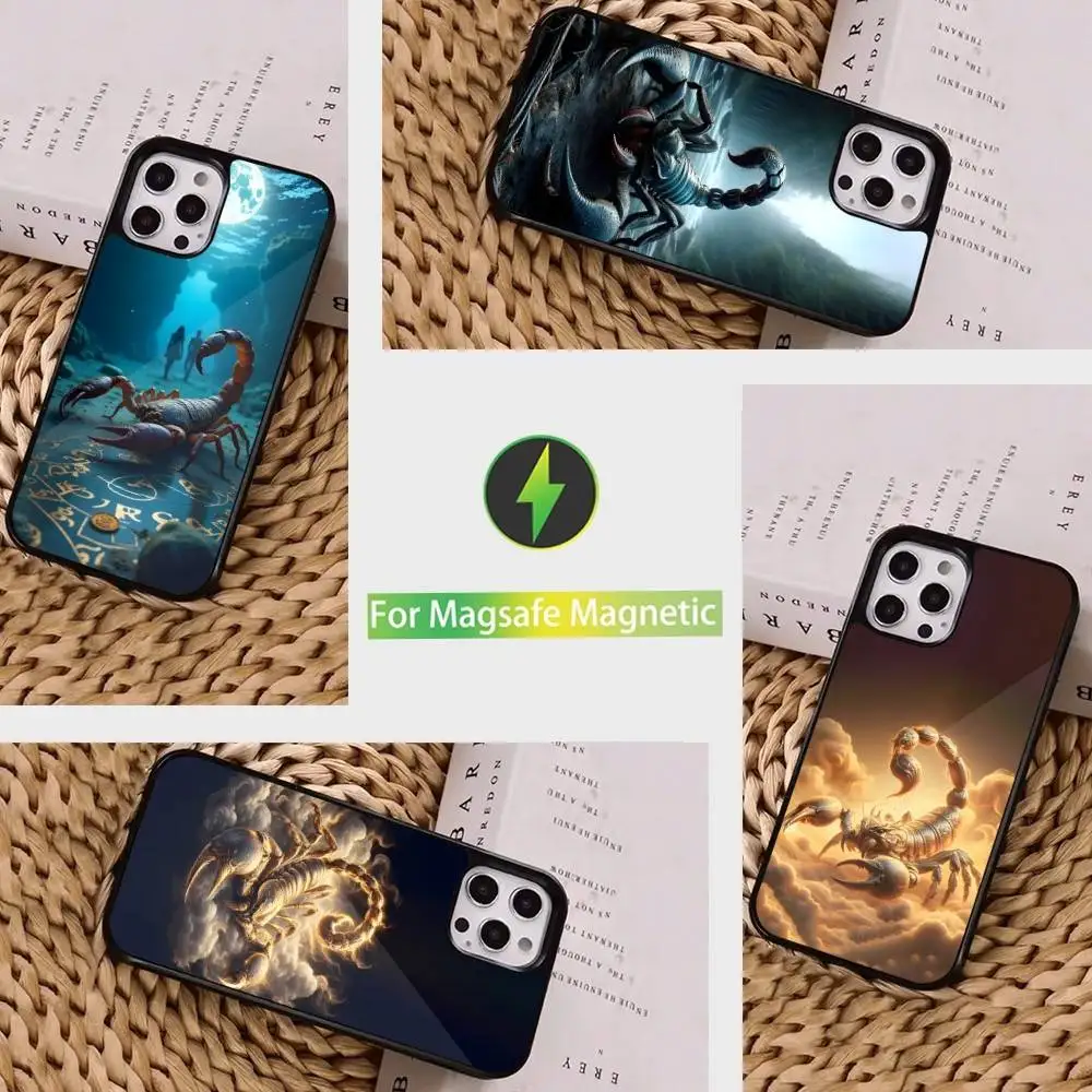 

Scorpion Cool Animal Phone Case For iPhone 16,15,14,17,13,12,11,Pro,Max,Plus,Mini, Magsafe,Magnetic Wireless Charging Case