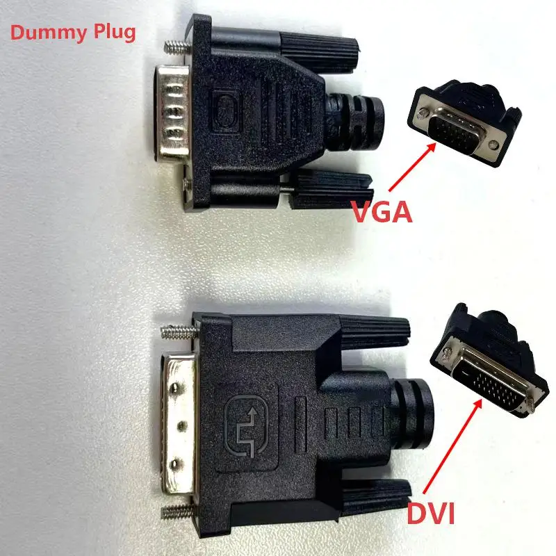 VGA/DVI-D 24+1 Pin Dummy Plug, Virtual Monitor, EDID Display Emulator, Headless GPU Graphics Card Adapter