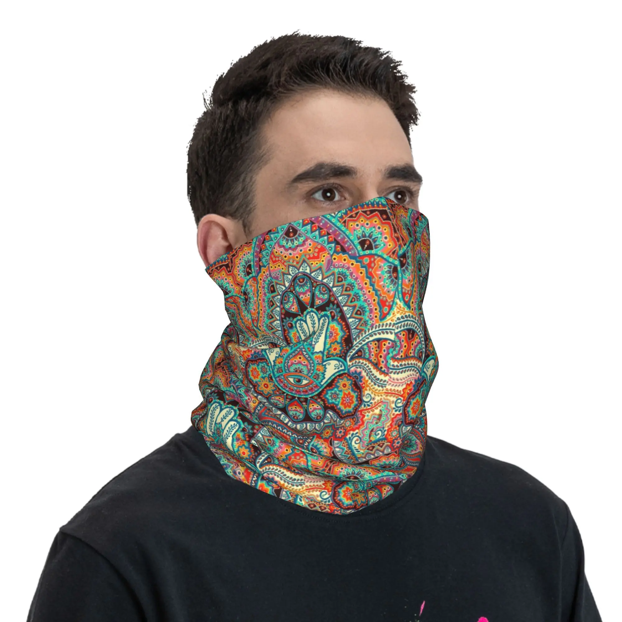 

Hamsa Evil Eye Hamsa Hand Богемная бандана на шею Гетры с принтом Маска Шарф Повязка на голову Спорт на открытом воздухе Для мужчин Женщин Взрослых Всесезонные