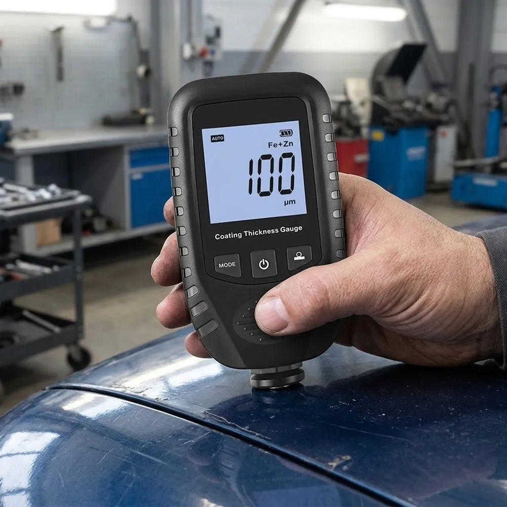 EC470A Digital Paint Thickness Gauge for Vehicle Body Inspection with Calibration and Unit Switching Capability