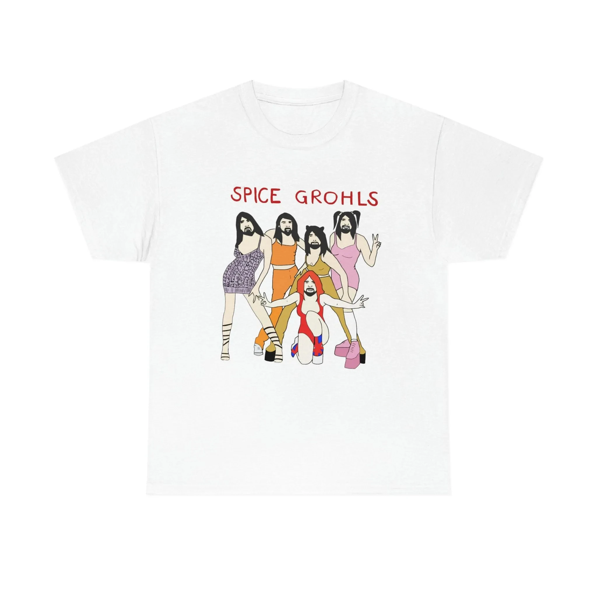 Spice Grohls Shirt Spice Grohls Girls Dave Music Funny Parody Shirt Summer Men's and Women's Loose and Breathable T-shirt Top