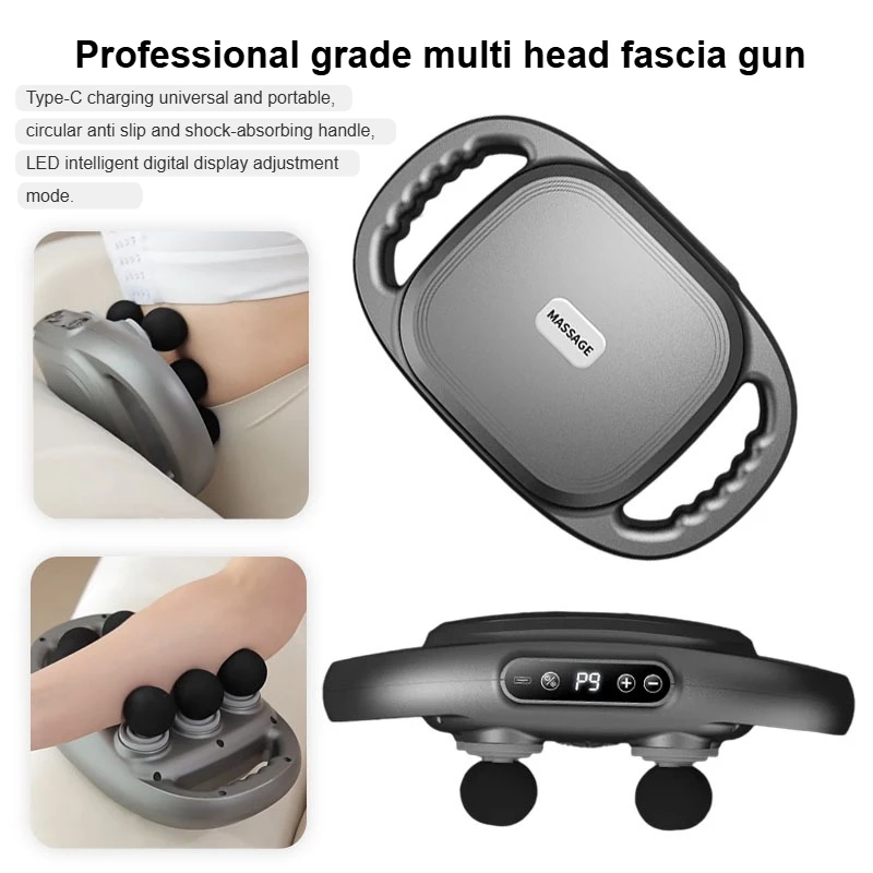 

high-frequency massage gun, professional grade muscle massager，full body deep relaxation, Multi head fascia gun for home use