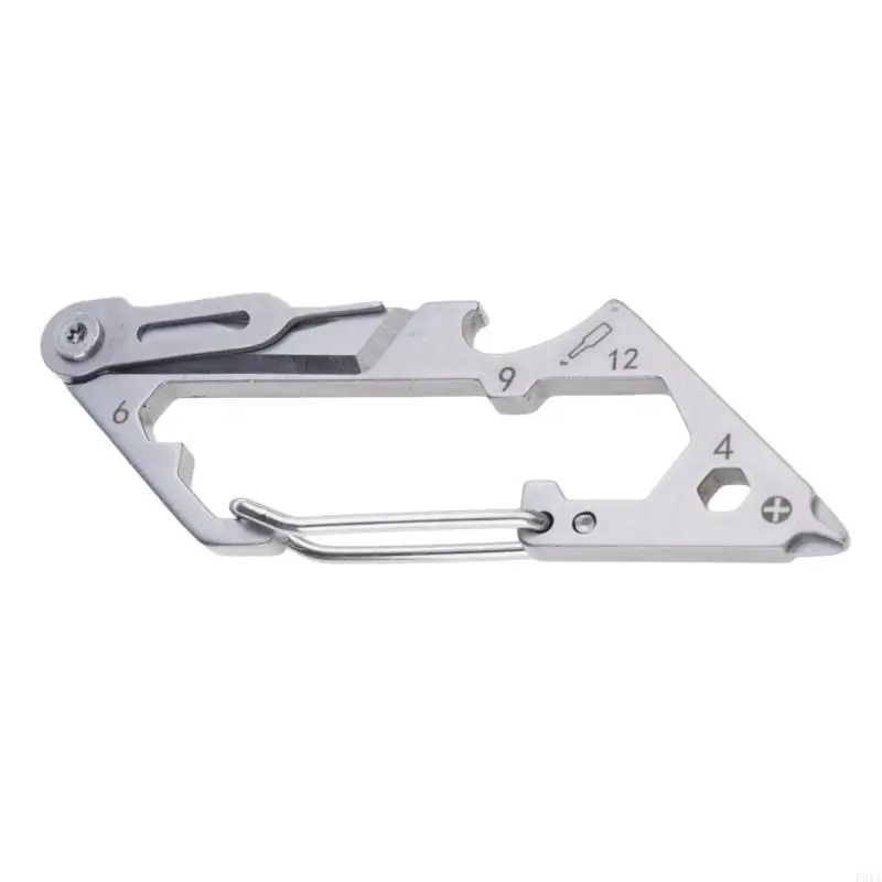 2025 New Stainless Steel Compact Tool Blade Integrated Carabiner Bottle Opener Camping