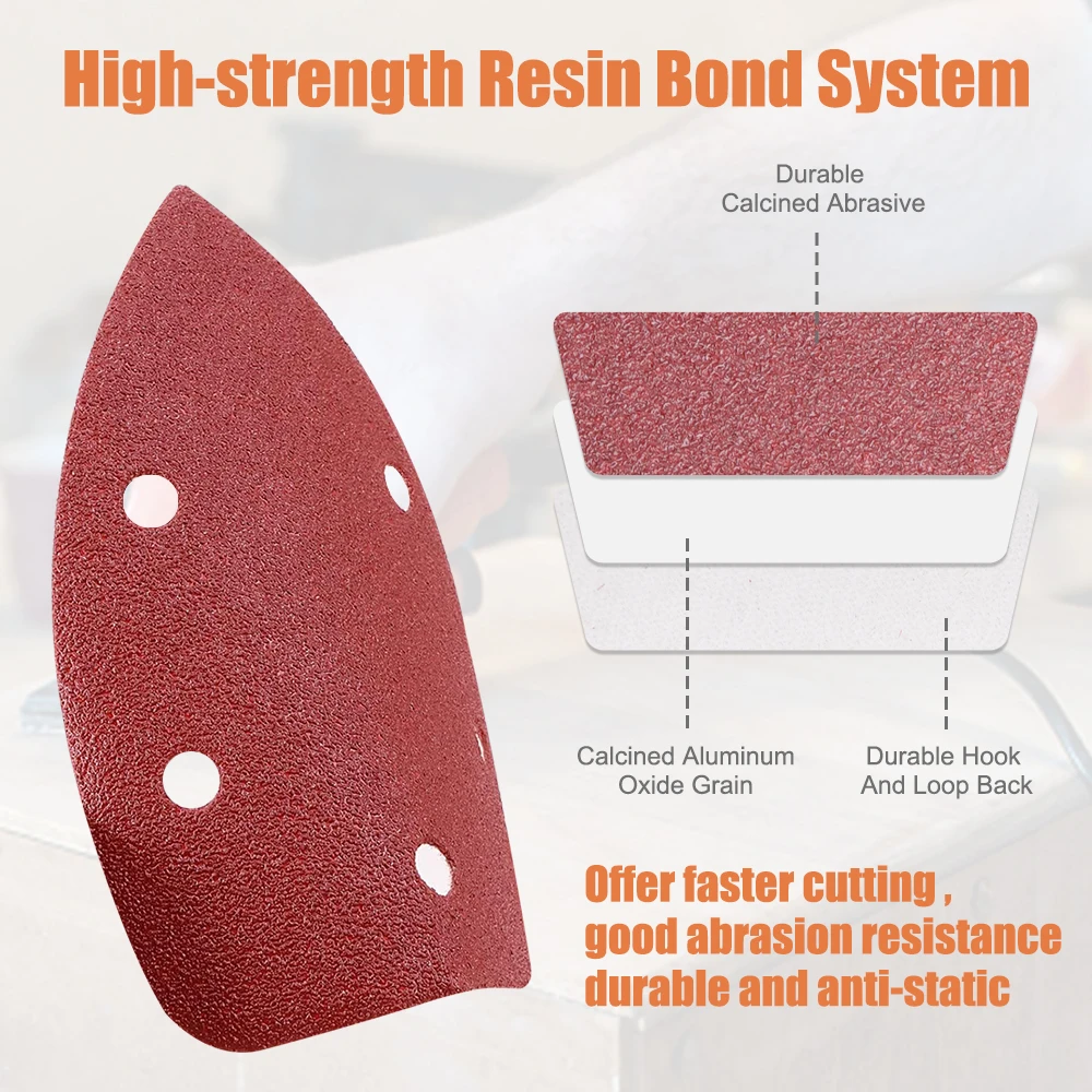 10pcs 140x98mm Triangle Sanding Pads 40/80/120/240 Grit Self-adhesive Sandpaper For Wood Metal Polishing Tools