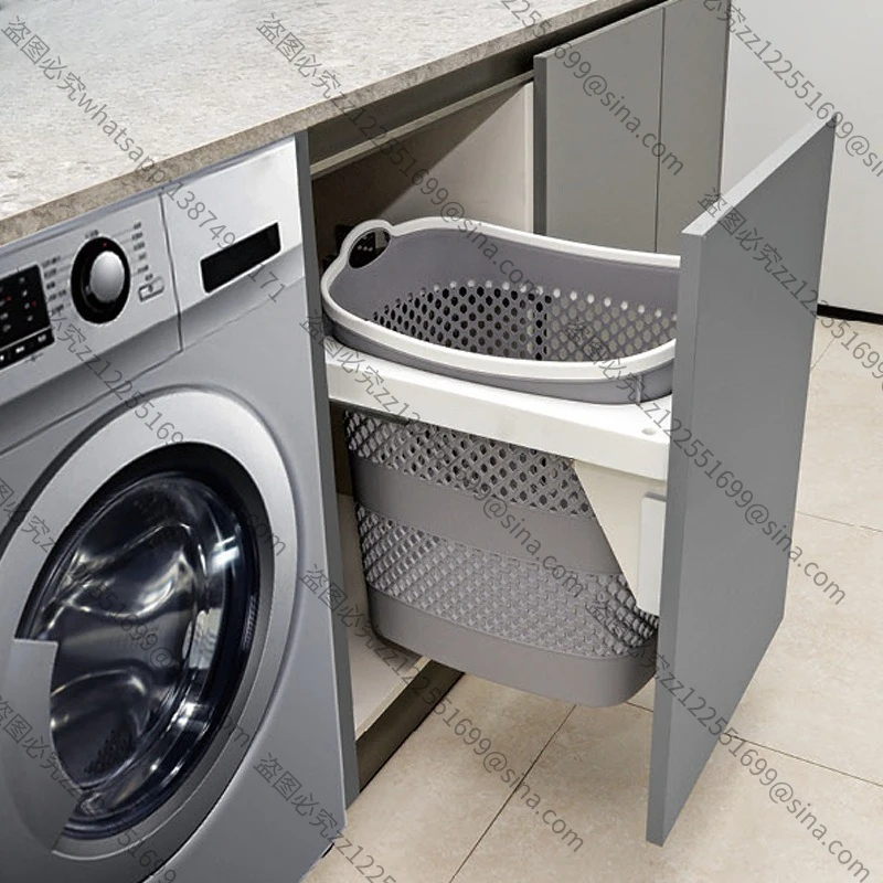 Suitable for Washing Machine Cabinet Embedded Dirty Clothes Basket, StorageBasket, Dryer Top Portable Clothes Basket