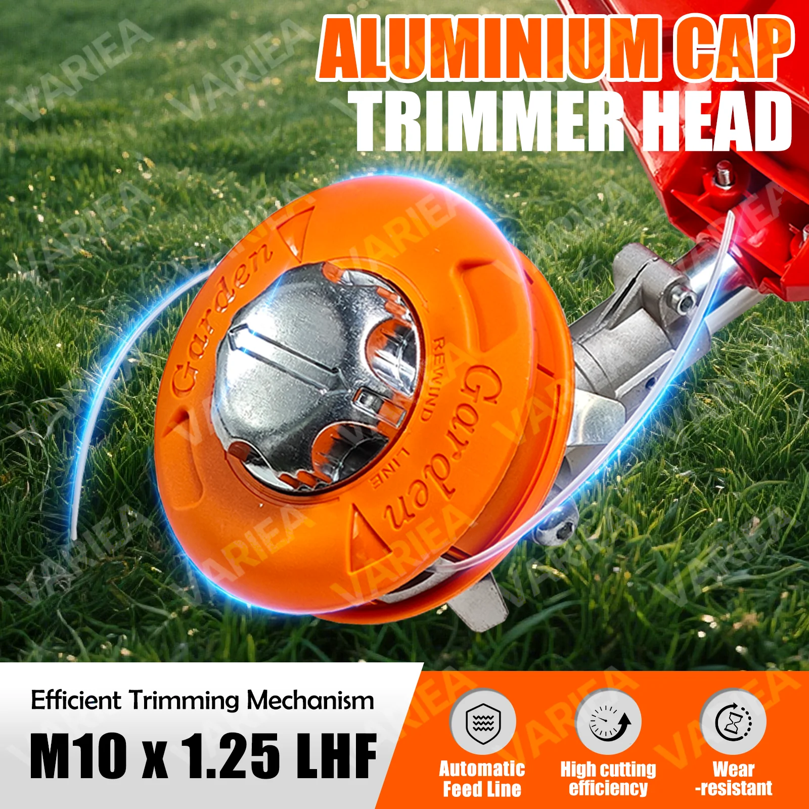 VARIEA-M10*1.25 Premium Automatic Grass Aluminum Trimmer Head - Efficient Cutting, Durable, And Easy to Install - for Garden Mac