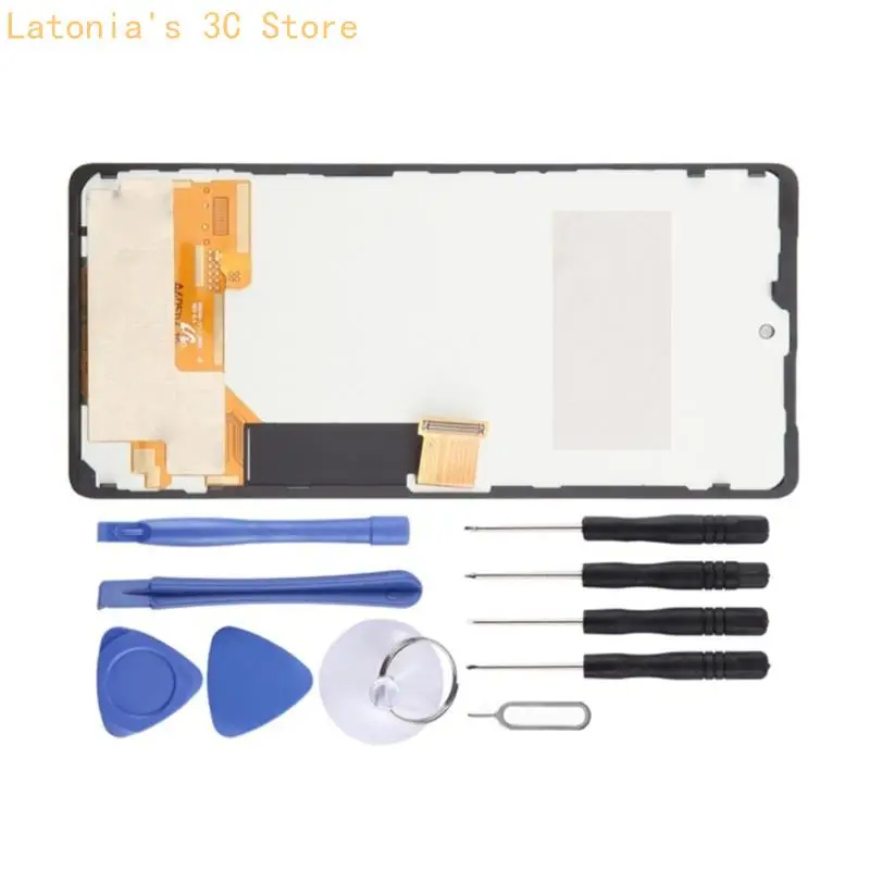 Austausch der LCD-Frontplatte für Telefonreparaturaufgaben, schwarze Displaybaugruppe mit Flachbandkabel und Kameraöffnung für – Detail 9