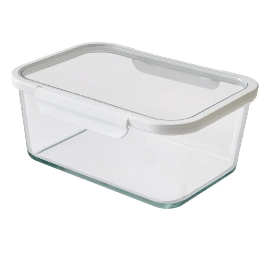

14Cup Rectangle Glass Food Storage Container with Tritan Lid. Set of 1, 2 Pieces, Well Suited to Refrigerator Organization