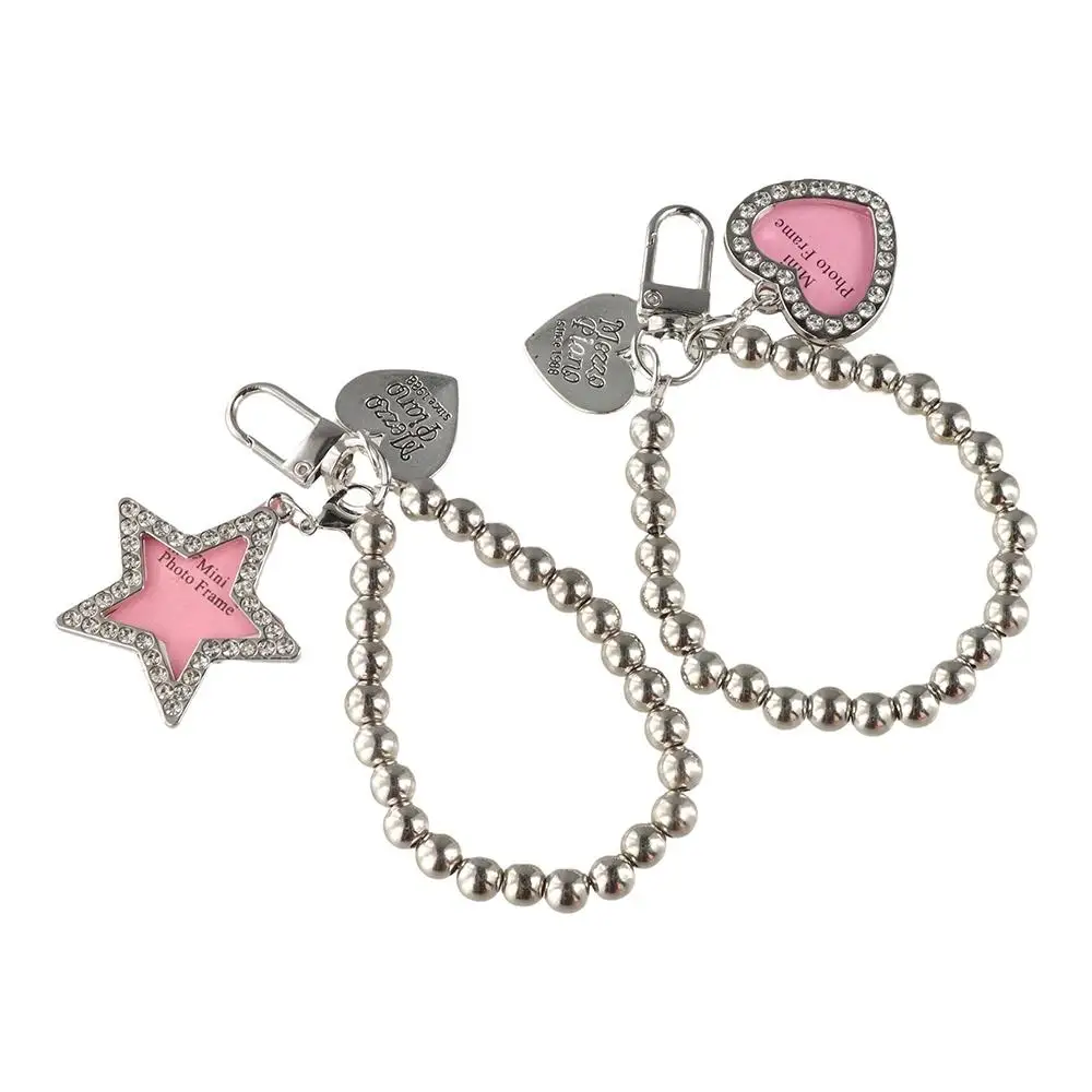

Keyring Beaded Phone Chain Bone Handmade Mobile Phone Lanyard Star Short Phone Charm Beaded Strap Car Key Chains