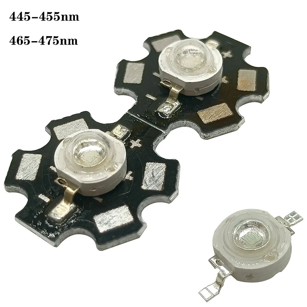 

100pcs 3W Blue 465-470nm/ Royal Blue 445-455NM High Power LED Emitter 700mA with 20mm Star PCB