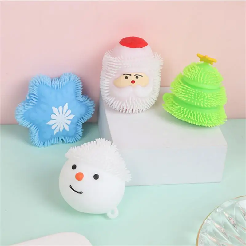 Christmas Bead Kneading Music No Deformation Xmas Tree Squeeze Toys Portable Random Color Christmas Gift Santa Claus Balls Cute