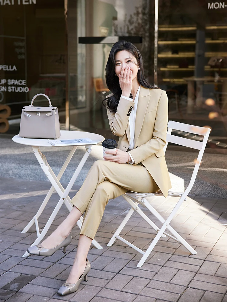 

Diisia 2025 Spring Women's Commute Woolen Suit Set THERY Sli Slim Fit Coat with kets Long Sve Pure Color Button