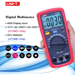 UNI-T UT136B+/UT136C+ Multimeter Digital multimeter tester AC DC Voltmeter Ammeter Ohm capacitance HFE Diode/transistor tester