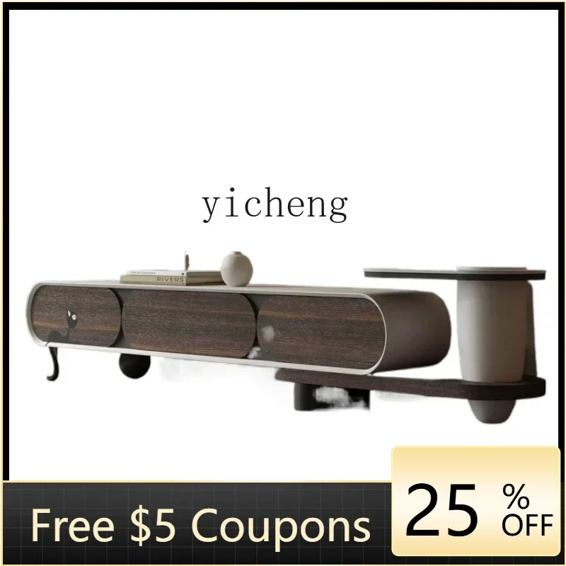 

AB coffee table TV cabinet combination creative living room modern simple rock slab TV cabinet retractable