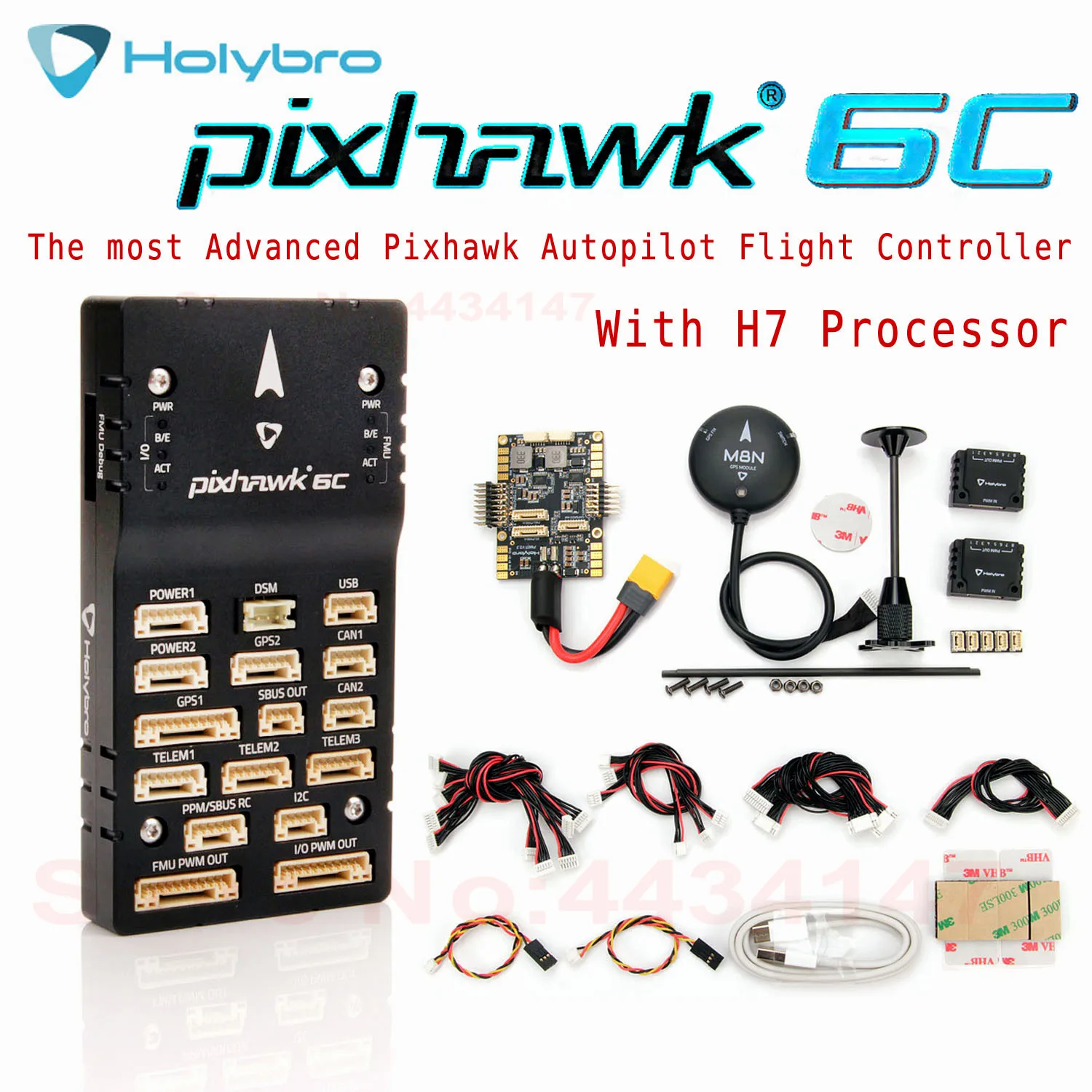 

Holybro Pixhawk 6C Autopilot H743 Flight Controller (Aluminum Case) PM02 / PM07 Power Module M8N GPS for RC Multirotor Airplanes