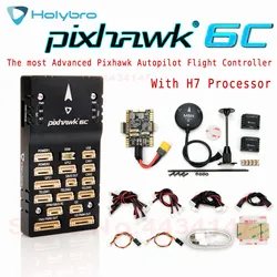 Holybro Pixhawk 6C Autopilot H743 Flight Controller (Aluminum Case) PM02 / PM07 Power Module M8N GPS for RC Multirotor Airplanes