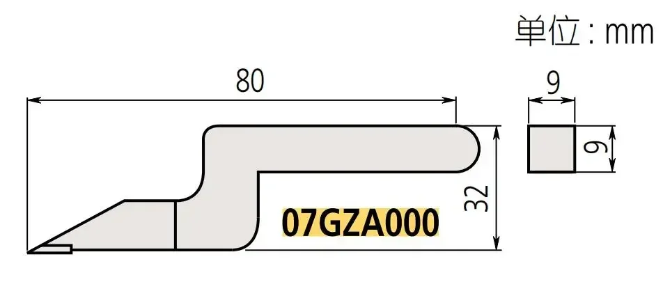 

Твердосплавный наконечник Mitutoyo для измерения высоты 07GZA000,9*9мм, зажим 05GZA033