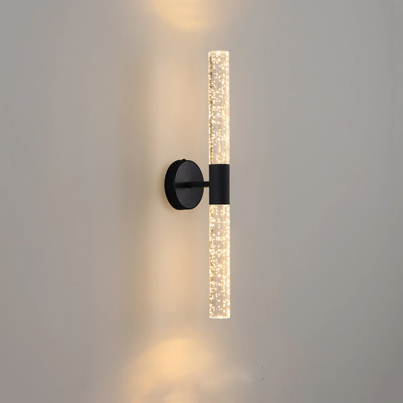 Indoor Double Head 14W LED Wall Lamp Modern Up Down Crystal Bubble Wall Light Bedroom Living room Corridor Background Lights