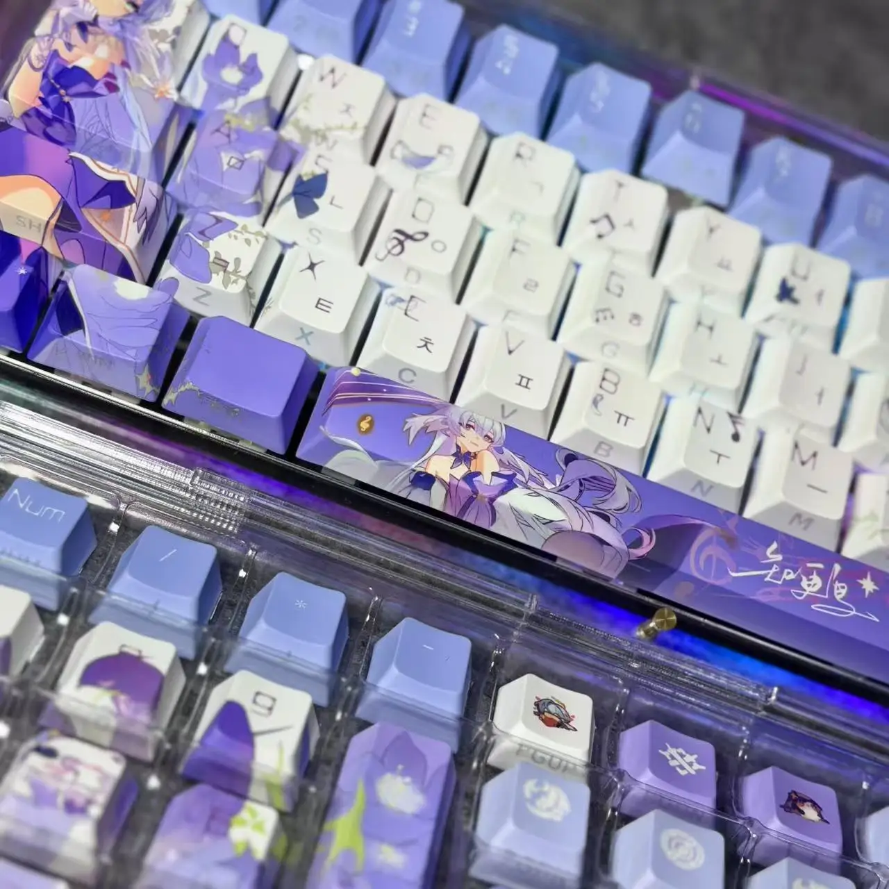 Honkai Impact ロビンアニメキーキャップ韓国語キーボードキャップかわいい PBT チェリープロファイルゲーミングキーキャップメカニカルキーボードアクセサリー