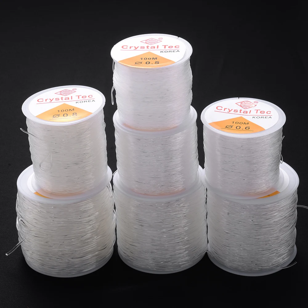 0,5-1,5mm Transparente Elastische Faden Schnur Kristall Elastische Linie Für Schmuck Machen Diy Armband Halskette Perlen Zubehör – Detail 3