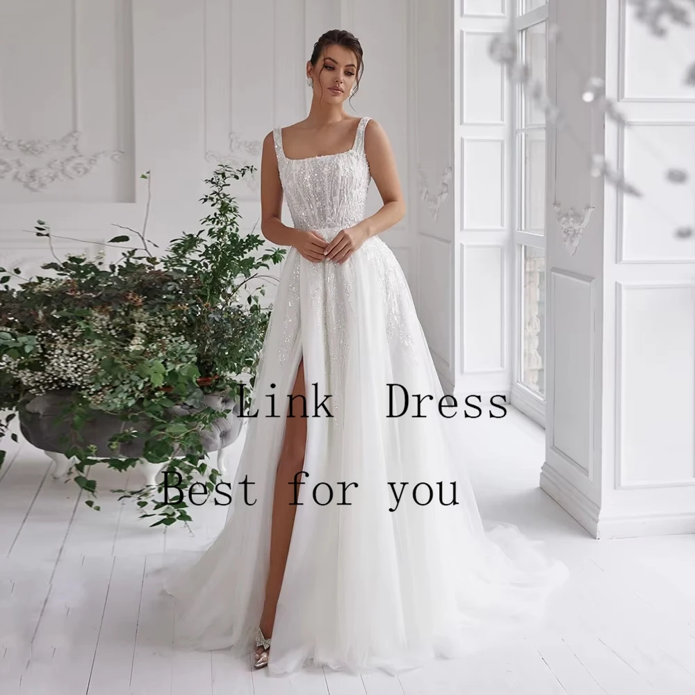 Charming Side Slit Wedding Dresses for Ladies Soft Tulle Bridal Gowns Exquisite Sleeveless Vestidos De Novia New 2026 Summer