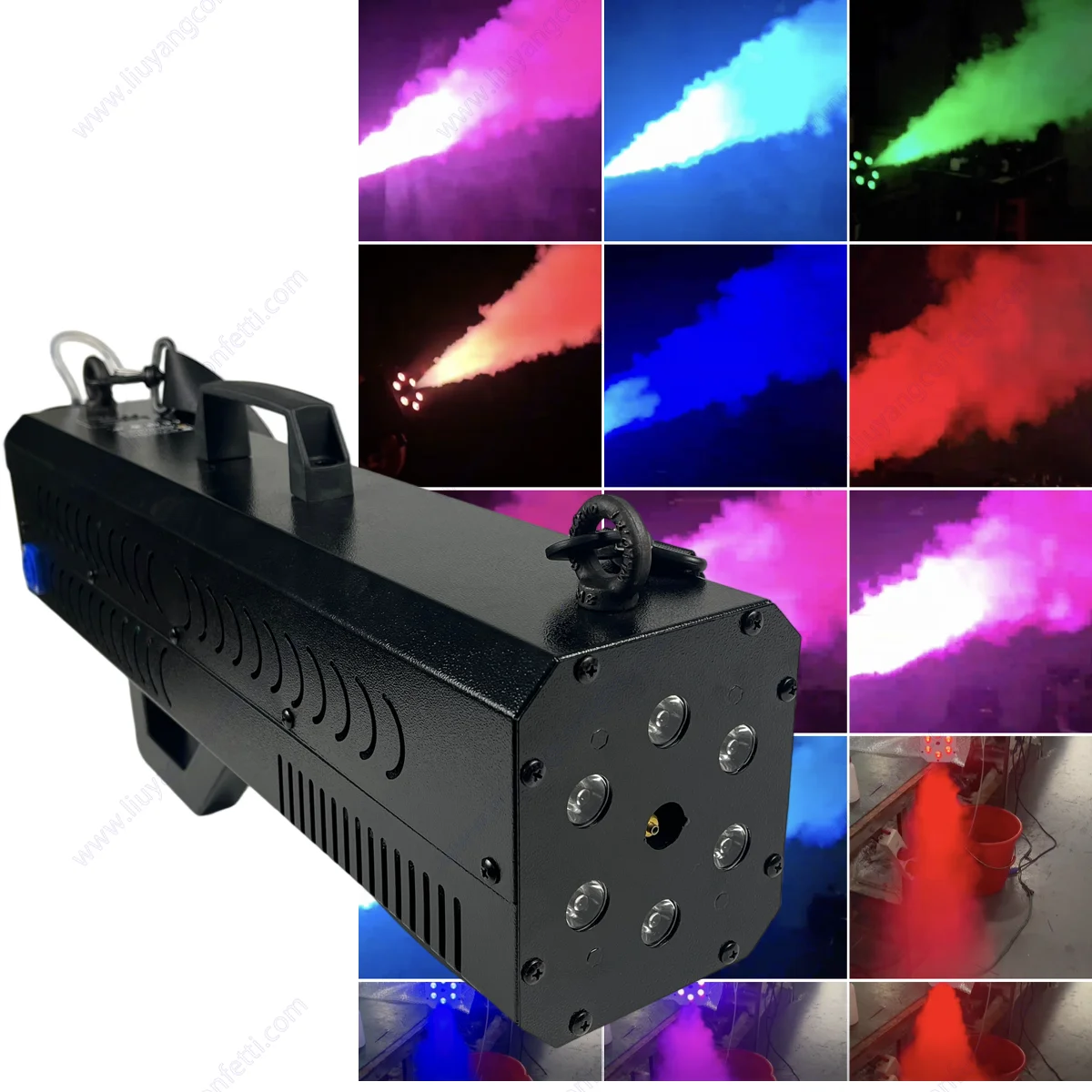 Party Smoke Fog Gun Machine Spray Co2 Mist Sprayer Engine Light Canon For Wedding Disco Dj Wire Handheld Cannon Liquid Electric