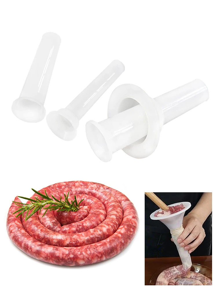 1set Sausage Stuffer Set 5# Funnel 4-Piece Kit 15Pcs 40mm Casings Home Sausage Making Tools Breakfast Sausage Maker Set Kitchen