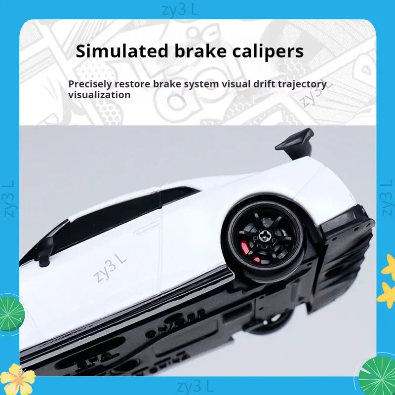Samochód RC Drift 4WD w skali 1/64, realistyczne zaciski hamulcowe, wysoki poziom symulacji, 12-stopniowa metalowa malowana obudowa, system oświetlenia z przewodzeniem, proporcjonalny sterowanie, zabawka dla dzieci.