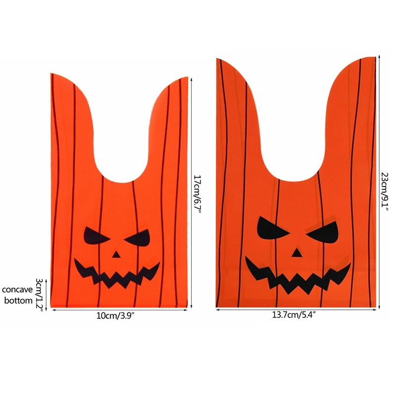25pcs Halloween Candy Bags Trick or Treat Pumpkin Ghost Bat Snack Biscuit Gift Bag Halloween Party Decoration Kids Favors Suppli