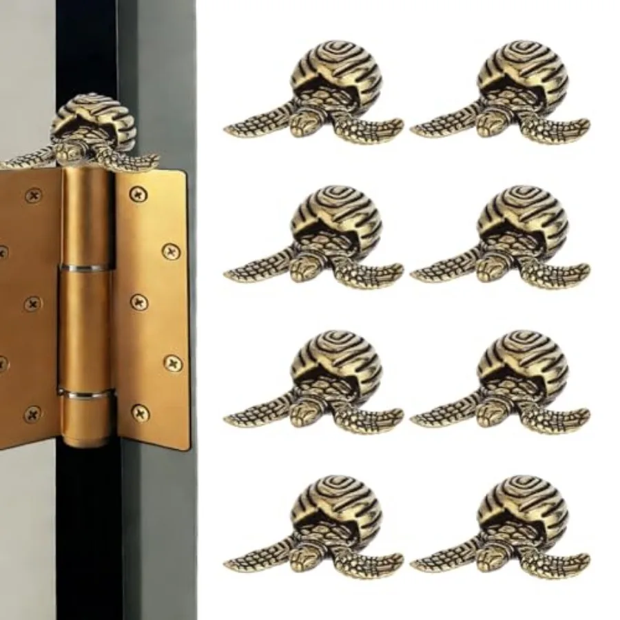 8 Pack Decorative Brass Turtle Hinge Head Figurines