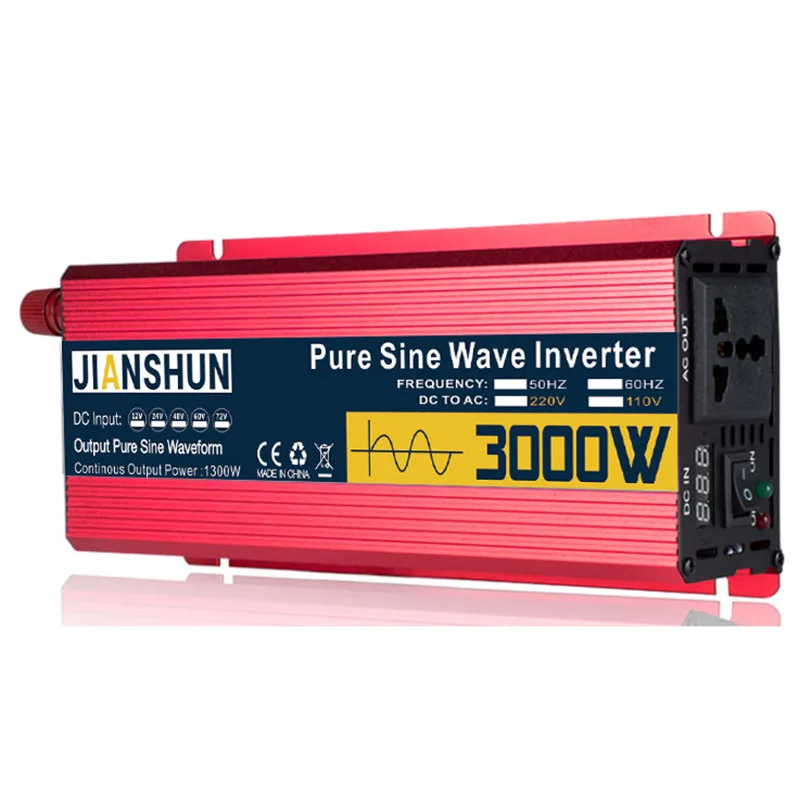 

3000W Pure Sine Wave Inverter 12V 220V 24V 110V 2000W/1000W DC To AC Portable Power Voltage Converter Car Solar Inverter