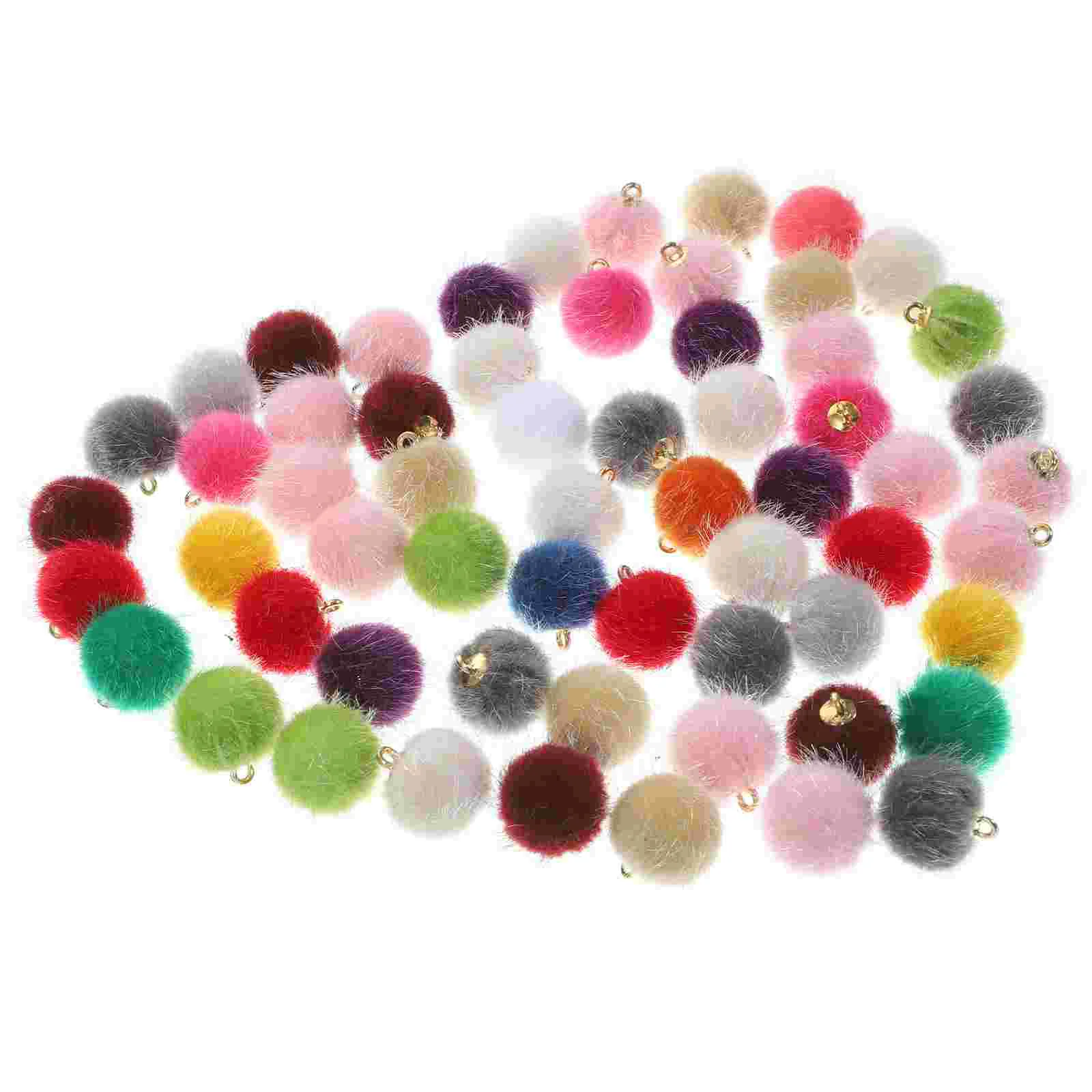 

60Pcs Small Pompoms Charms DIY Earrings Necklace Pendants Fluffy Balls DIY Charms Earring Accessory jewelry charms