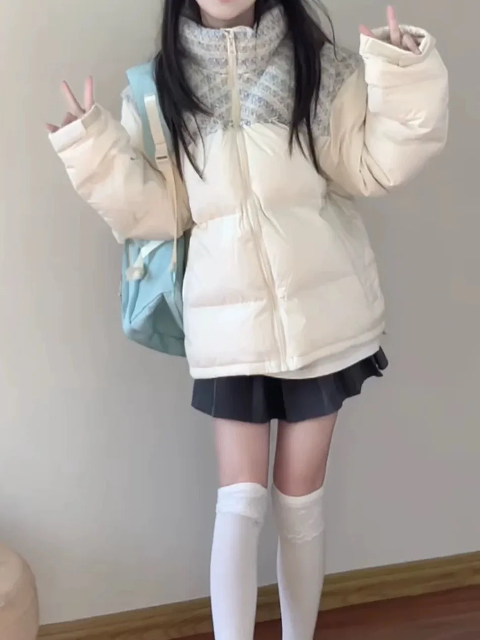 

Winter 2025 New Sle Anti-Aging Women's Jaet Couple Warm Cotton Clothes Korean Version Splicing Design Cotton Coat