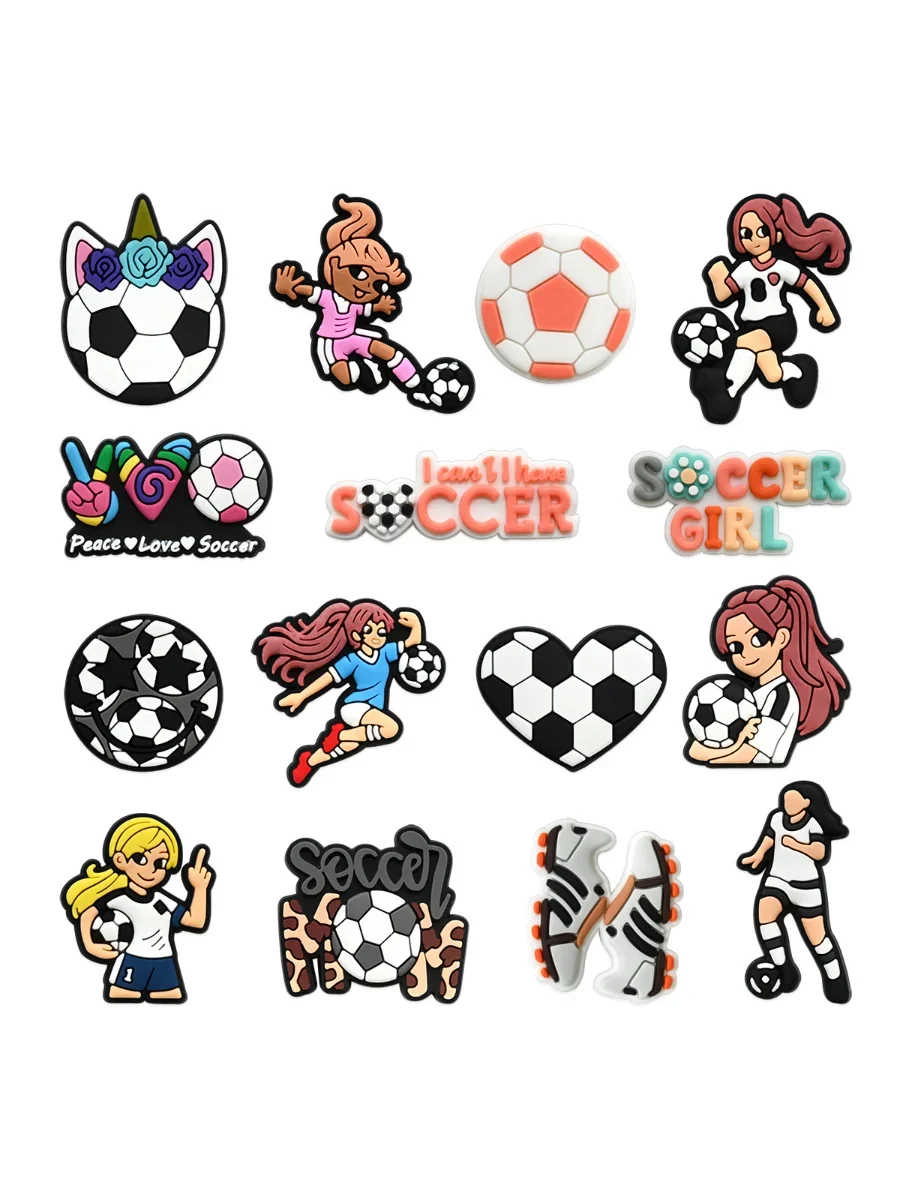 Série d'équipe de football, boucle de chaussure, breloques, accessoires, décorations pour sandales, baskets, sabots, bracelets, cadeau pour enfants