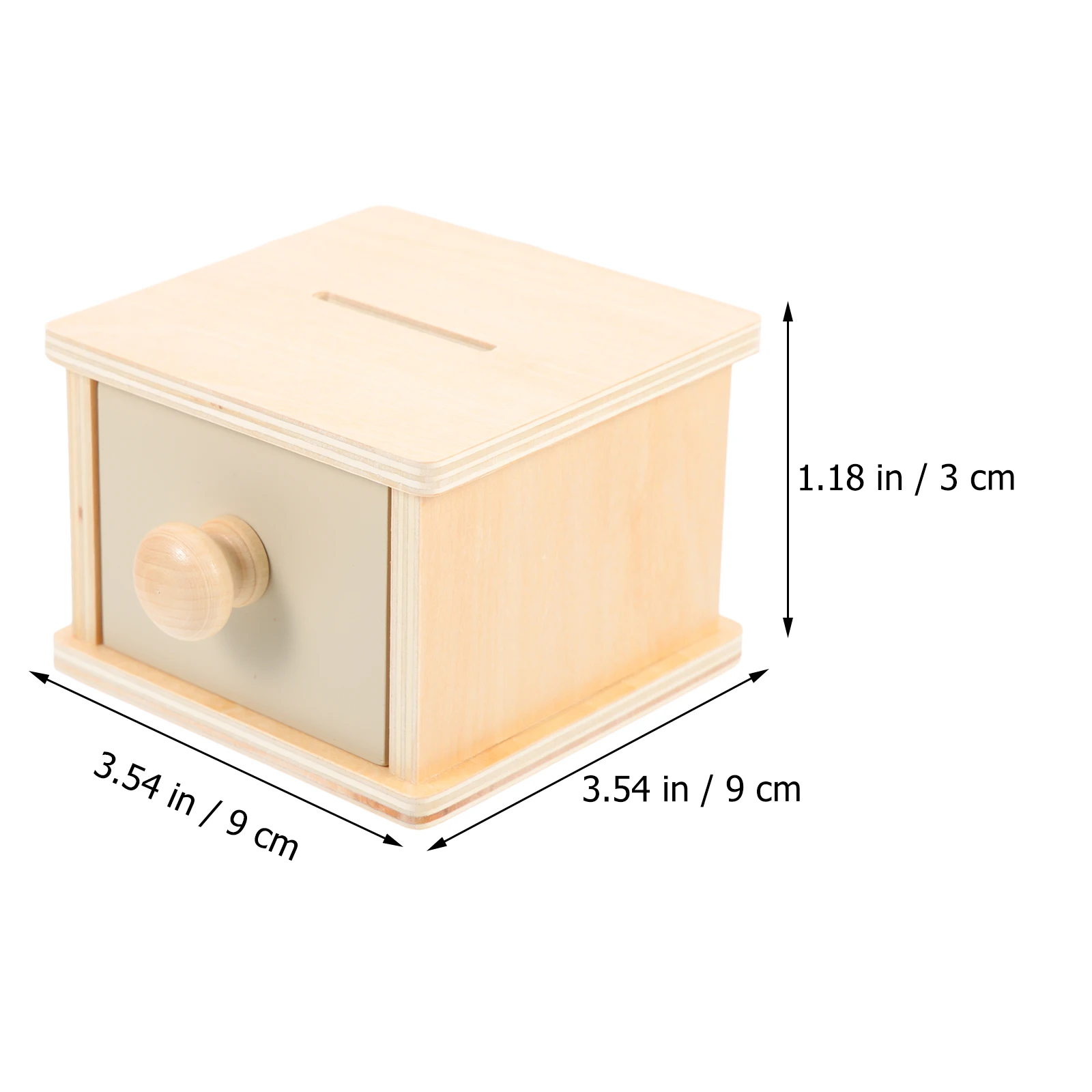 Münzbox aus Holz, Lehrmittel, glatte Oberfläche, Feinmotorik, Kinder, Montessori-Box, pädagogisches geistiges Spielzeug, Lernen für Kleinkinder