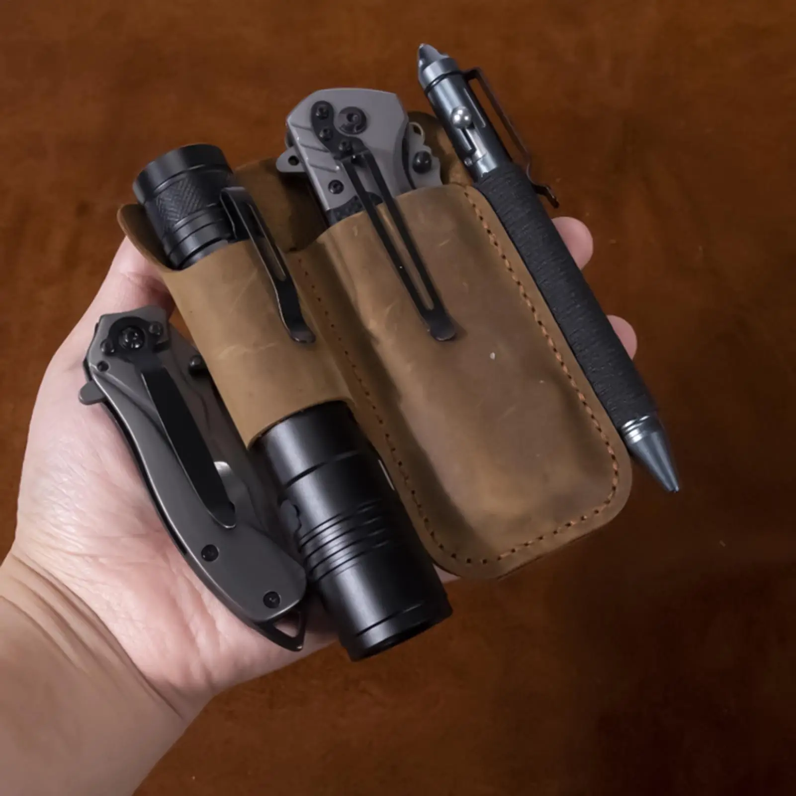 

Кожаная многофункциональная сумка-чехол для инструментов электрика в ретро-стиле, сверхпрочная, для фонарика, резака, ручки, для посадки и сбора урожая