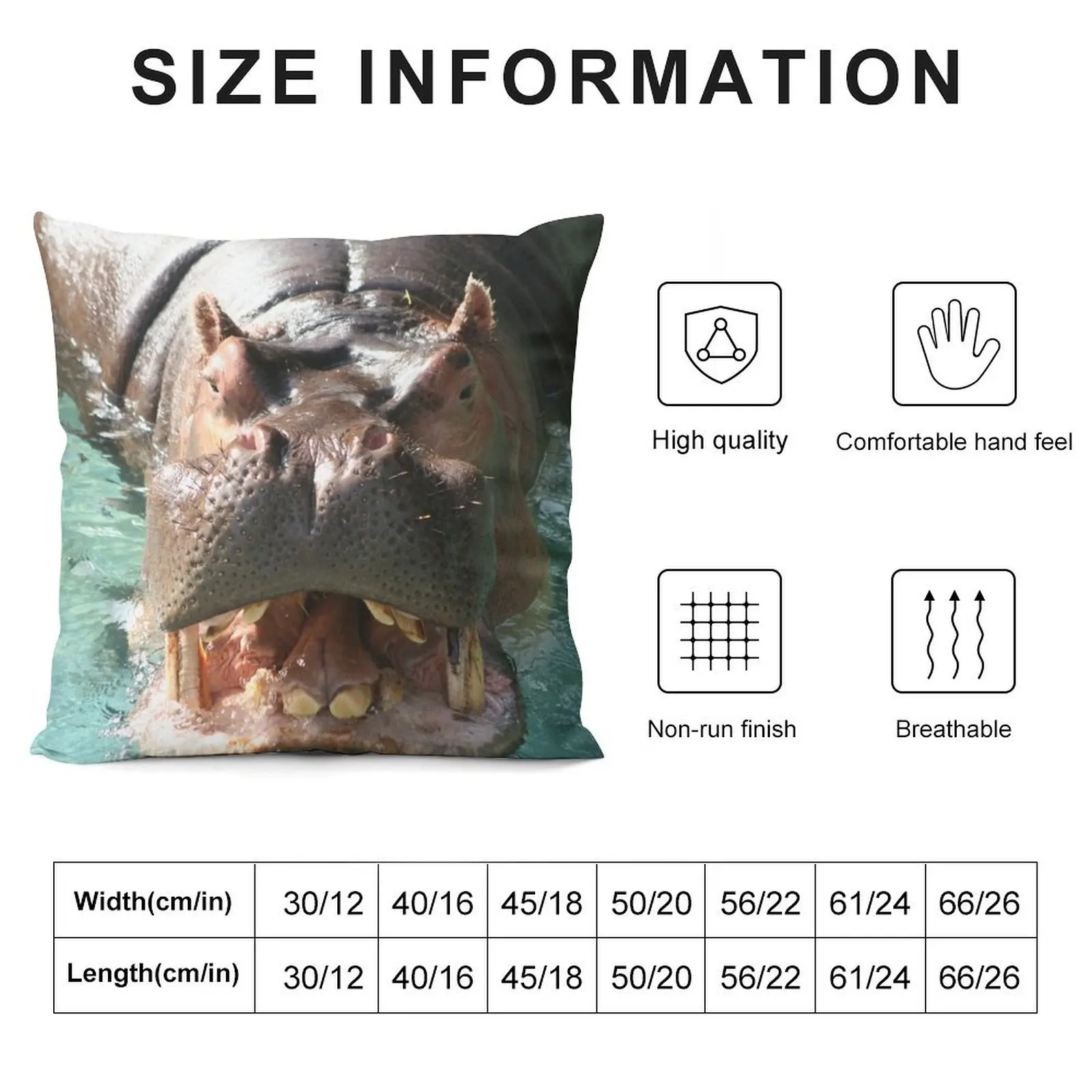 Hungry Hippo Throw Pillow Decorative pillow case ornamental pillows pillow