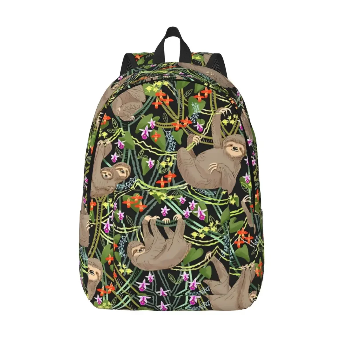 

New Sloths And Orchids In A Blooming Jungle Kindergarten Bag Travel Large Capacity Sloth Teenager Rucksack For Gifts